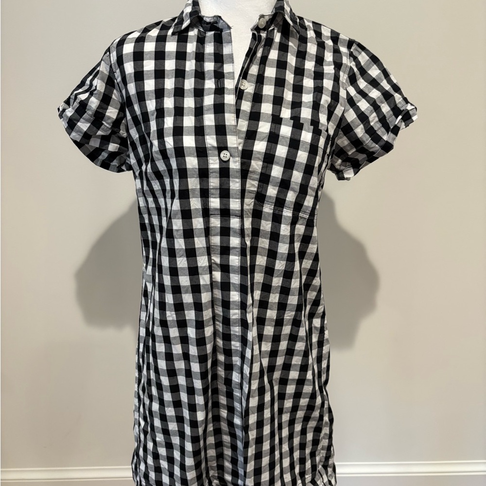 J. Crew Factory Black and White Checkered Dress